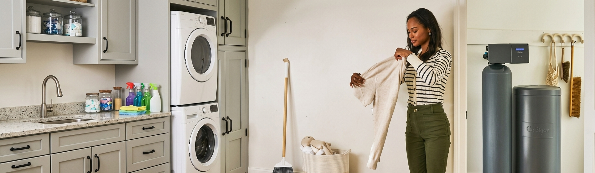 femme buanderie smart modernity